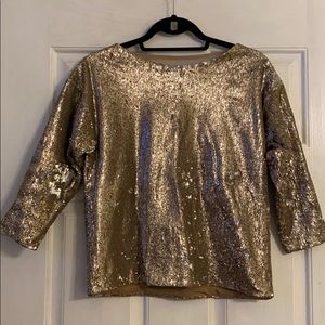 Line & Dot Sequin Top